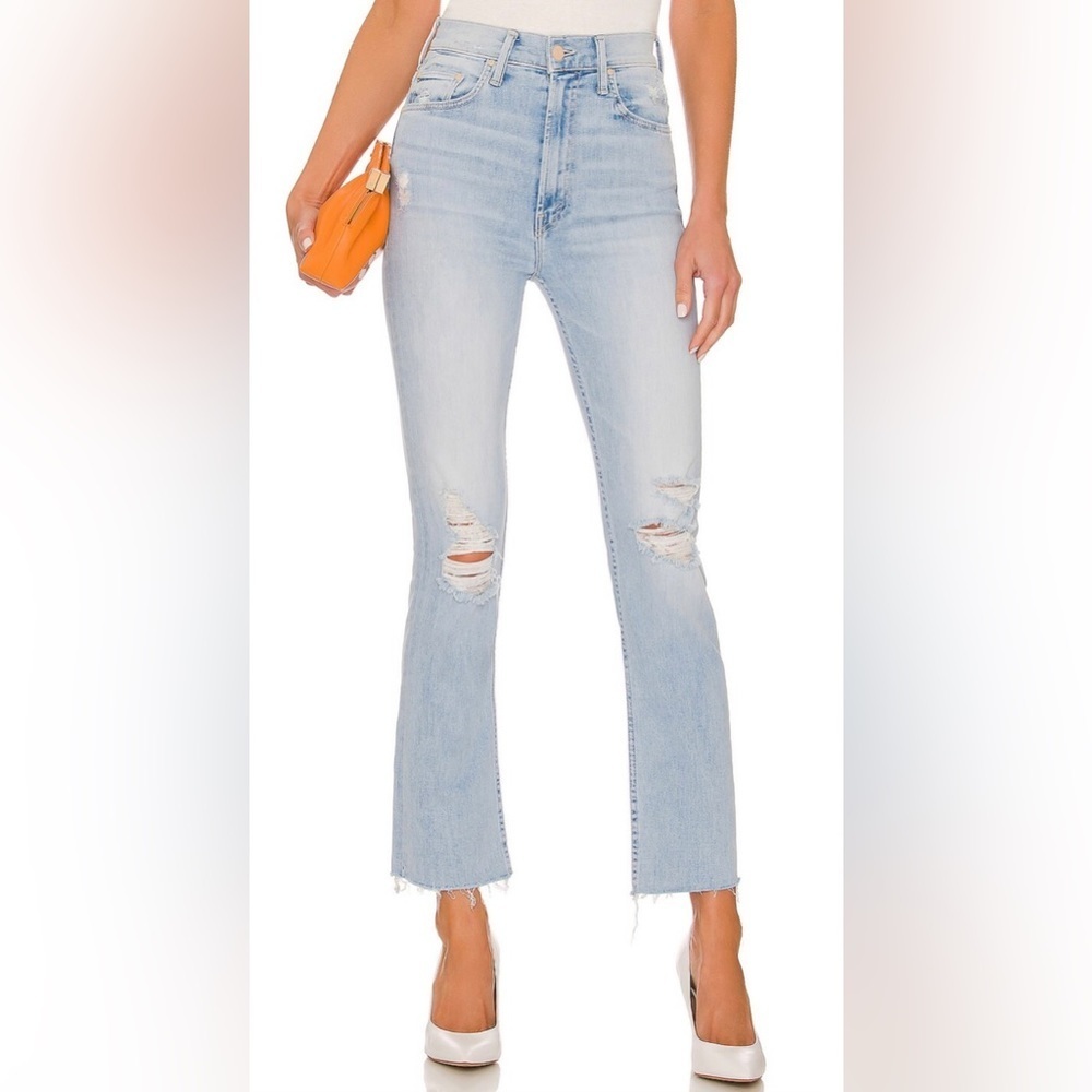 MOTHER Rider Ankle Fray Jeans Island Afterhours Size 26 NWT